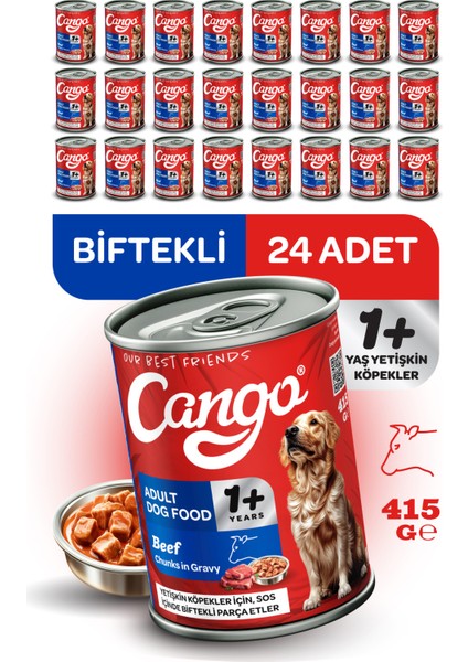 Yaş Yetişkin Köpek Maması Etli 415GR 24LÜ