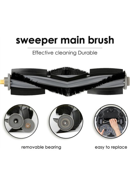 Ecovacs Deebot X1/ X1 Omni/ X1 Turbo/ X1 Pro OMNI/T10/T10 OMNI/T10 PLUS/T20/T20 Omni Elektrikli Süpürge Parçaları Için 4 Adet Rulo Fırça (Yurt Dışından) fırsatları