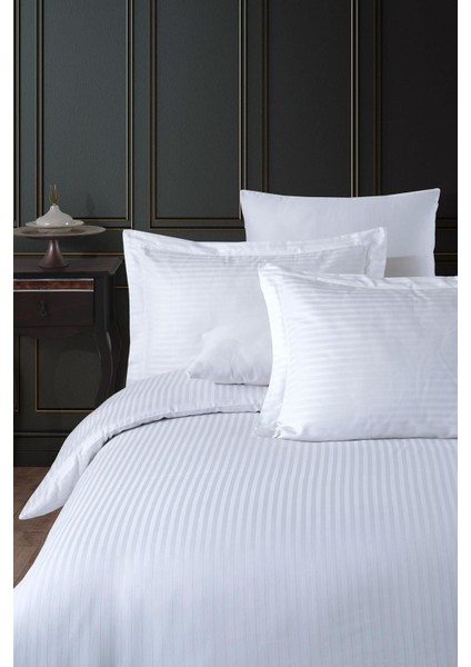 Pamuk Saten Çift Kişilik Nevresim Takımı - Beyaz fiyatları