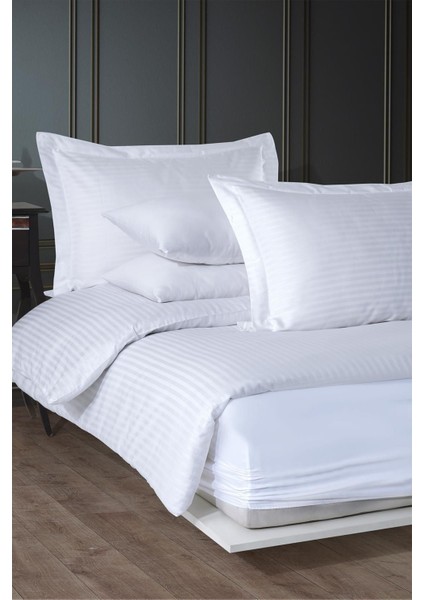 Pamuk Saten Çift Kişilik Nevresim Takımı - Beyaz modelleri