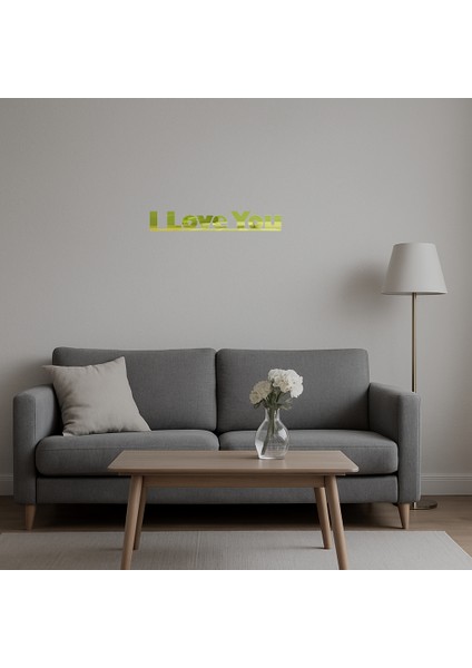 Modern I Love You Duvar Altın Aynalı Tablosu - CTY7994-9664 indirimleri