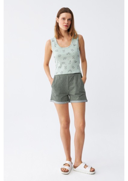 Kadın Kalın Askılı Şortlu Pijama Takım 3631