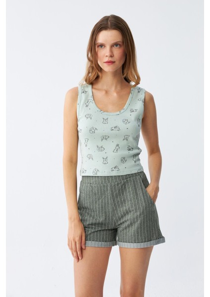 Kadın Kalın Askılı Şortlu Pijama Takım 3631 fırsatları
