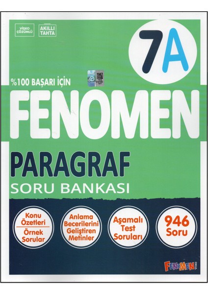 Fenomen Yayıncılık Fenomen 7. Sınıf 7A Paragraf Soru Bankası 202500465