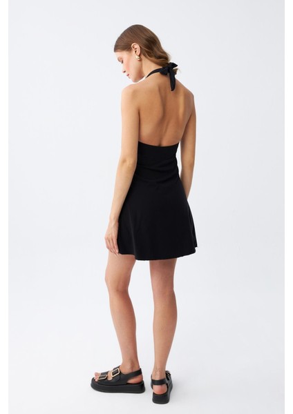 Kadın Fiyonklu Siyah Elbise Mayo indirimleri