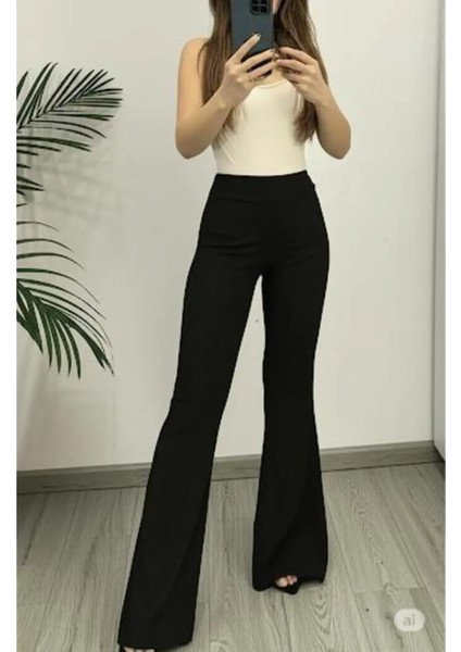 Scuba Krep Ispanyol Paça Pantolon