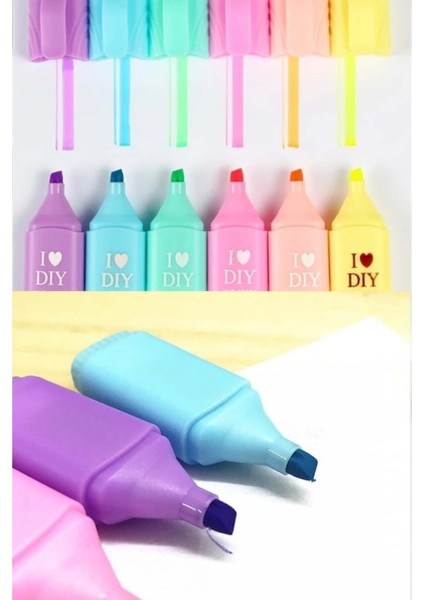 6 Renk Mini Pastel Işaretleme Kalemi
