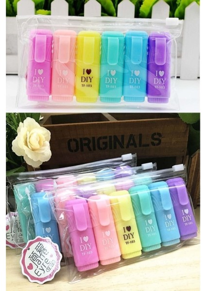 6 Renk Mini Pastel Işaretleme Kalemi fiyatları