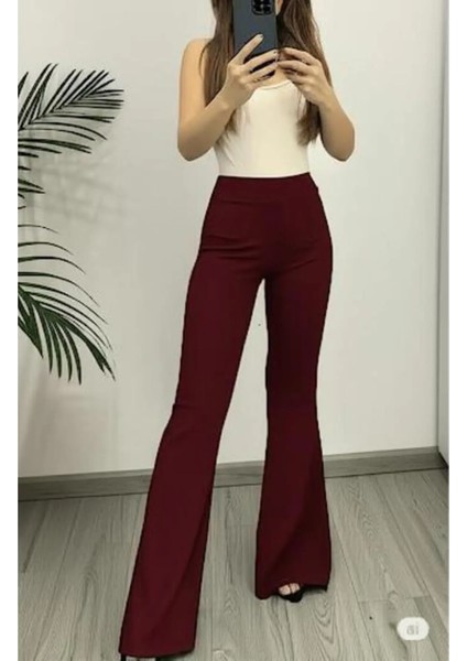 Scuba Krep Ispanyol Paça Pantolon