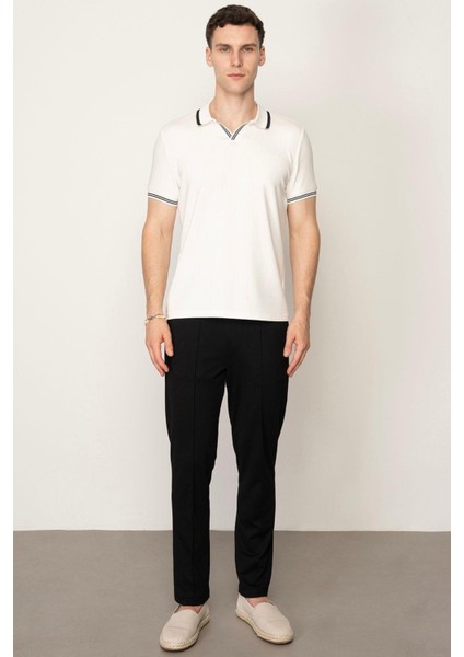 Beyaz Regular Fit Polo Yaka Erkek T-Shirt E1011 modelleri