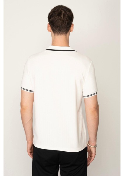 Beyaz Regular Fit Polo Yaka Erkek T-Shirt E1011 fırsatları