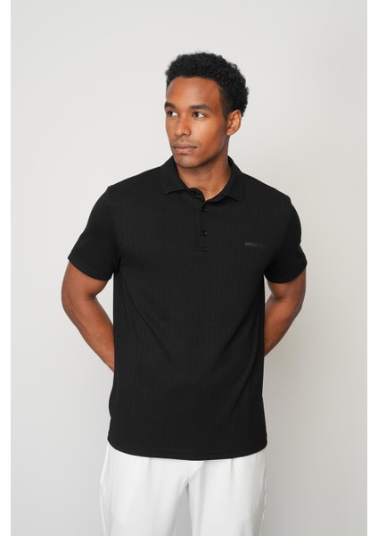 Siyah Blue Regular Fit Polo Yaka Erkek T-Shirt E1012