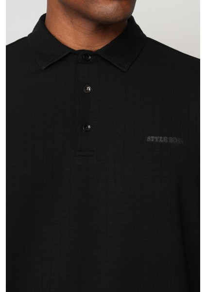 Siyah Blue Regular Fit Polo Yaka Erkek T-Shirt E1012 modelleri