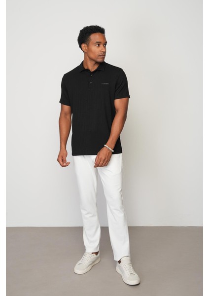Siyah Blue Regular Fit Polo Yaka Erkek T-Shirt E1012 fırsatları