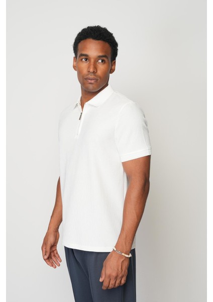 Beyaz Blue Regular Fit Polo Yaka Erkek T-Shirt E1003 fiyatları