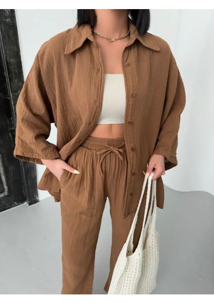 Müslin Monako Takım Kahve modelleri