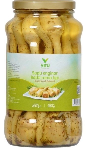 Roma Ti̇pi̇ Saplı Engi̇nar Kalbi̇ Konservesi̇ 1800 gr