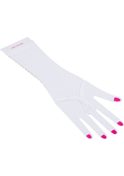 Örgü Beyaz Parmak Arası File Eldiven 26 cm indirimleri