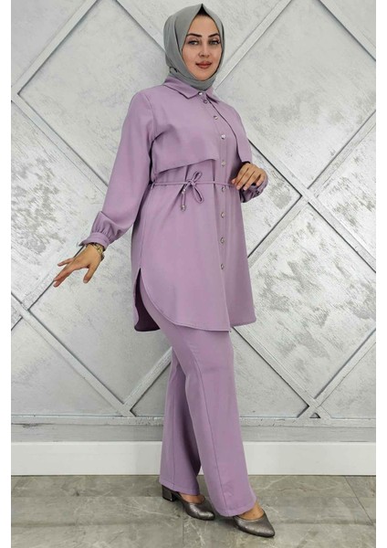 Kadın Beli Bağcıklı Tesettür Takım