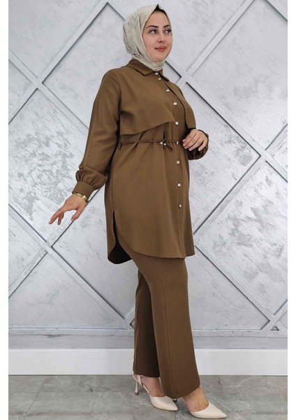 Kadın Beli Bağcıklı Tesettür Takım