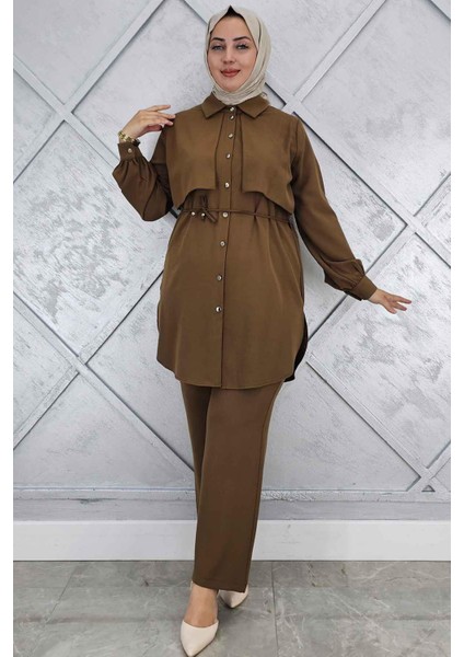 Kadın Beli Bağcıklı Tesettür Takım modelleri