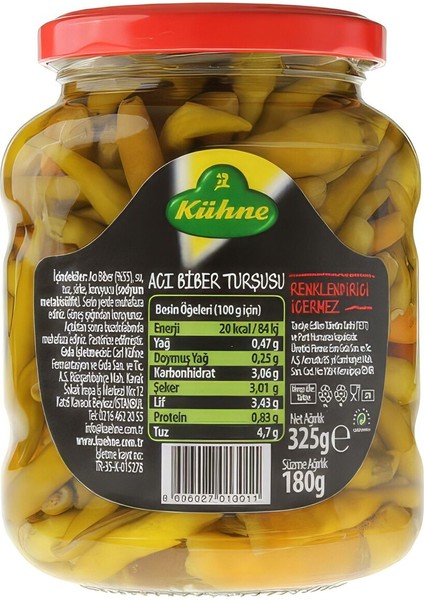 Türk Ti̇pi̇ Acı Bi̇ber Turşusu 325 gr fiyatları