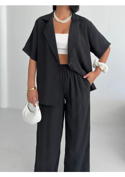 Modal Ceketli Takım Siyah