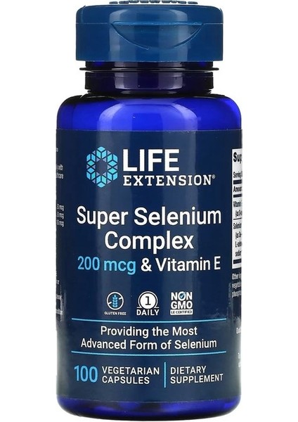 Super Selenium Complex & Vitamin E, 200 Mcg, 100 Vegetarian Capsules