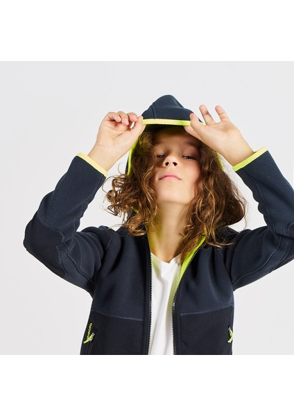 Tribord Çocuk Sıcak Tutan Yelkenli Poları - Gri/neon Sarı - Sailing 500 fırsatları