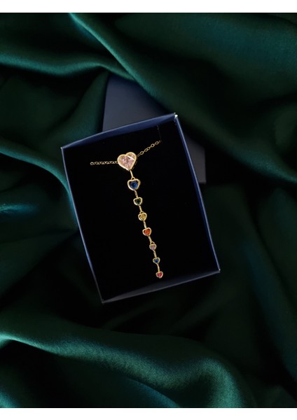 Gold Renk Yedi Çakra Çok Renkli Kalp Detaylı Paslanmaz Çelik Kolye indirimleri