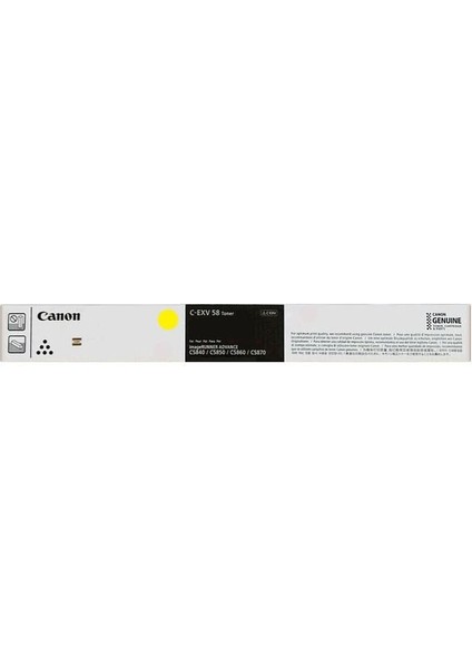 C-EXV58 Y (3766C002) Sarı Orjinal Toner - Canon Dx C5840I