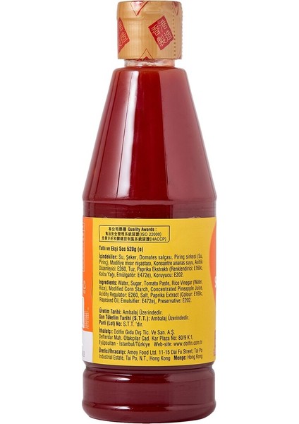 Tatlı Ekşi̇ Sos 520 gr fiyatları