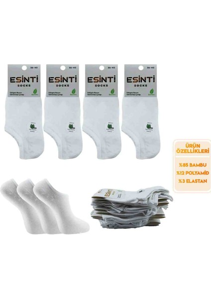 Dikişsiz Bambu Görünmez Sneackers Patik 12 Adet