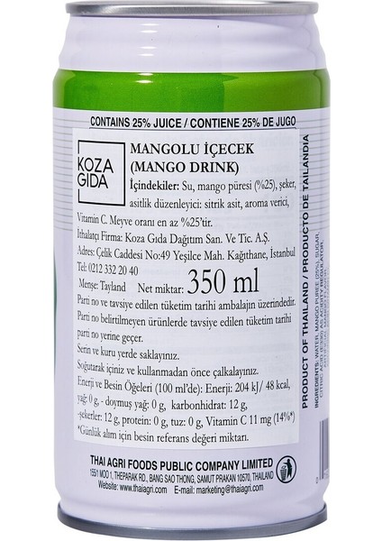 Mango Meyveli̇ İçecek 350 Ml fiyatları