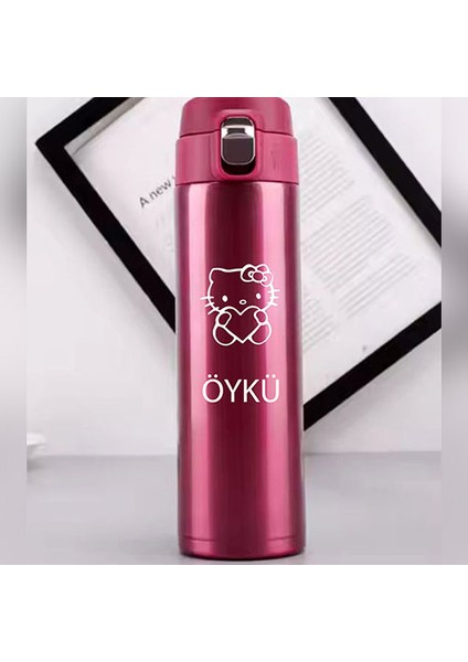 Kişiye Özel Lazer Baskılı 500ML Çelik Hello Kitty Baskılı Termos – Sızdırmaz, Vakumlu, Kilitli Kapak fiyatları
