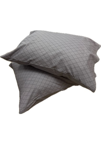 Ranforce %100 Pamuk 2 Adet Yastık Kılıfı Çizgili Desenli Mor