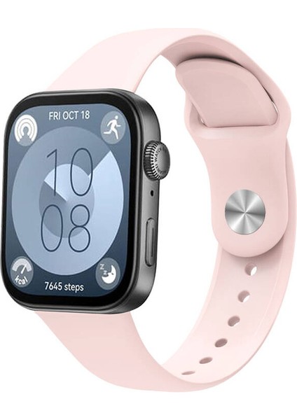 Huawei Watch 3 Pro Elite (48MM) Uyumlu 22MM Klasik Silikon Kordon-11 Pembe fiyatları