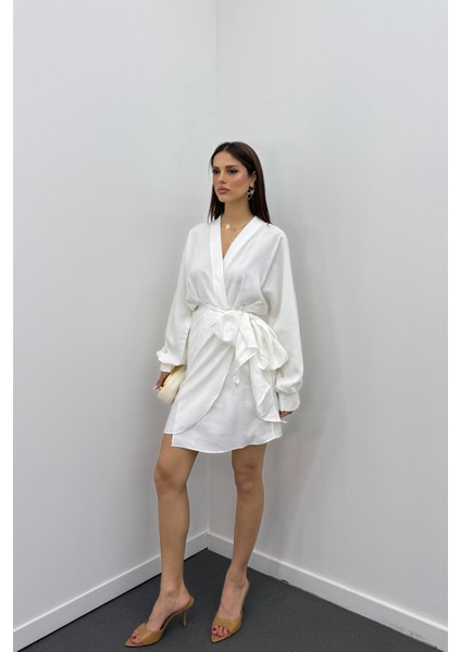 Nicky Modal Kruvaze Bağlamalı Elbise modelleri