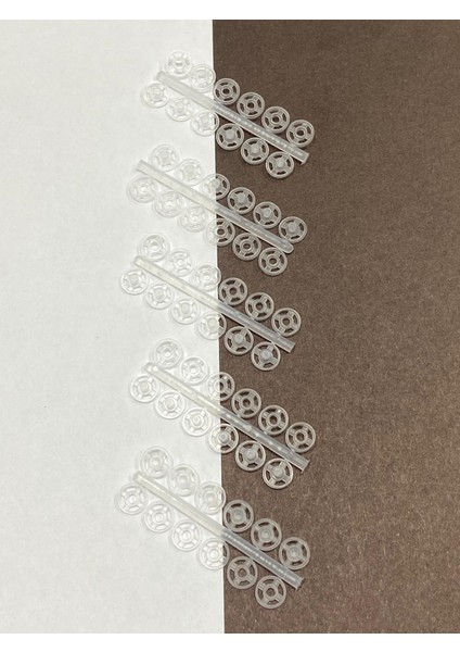 Şeffaf Çıtçıt / Plastik Çıtçıt / 5 Li Set