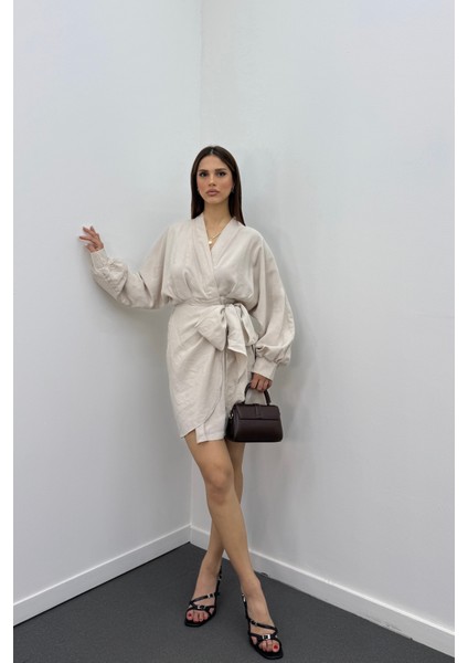 Nicky Modal Kruvaze Bağlamalı Elbise