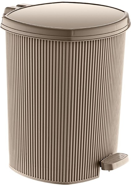 Plastik Kum Beji Çizgi Model Pedallı Çöp Kovası 20 Lt ( Iç Kovalı )
