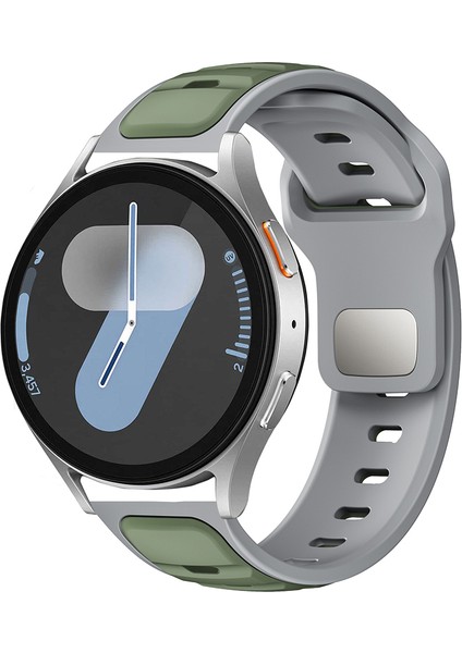 Huawei Watch 3 Pro Elite (48MM) Uyumlu 22MM Silikon KORDON-135 Açık Yeşil -Gri