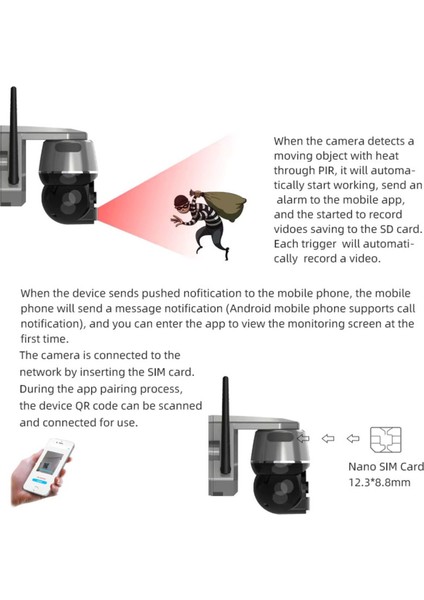 Icam Güneş Enerjili Tf Kart Destekli Wifi Ptz Ip Kamera 4mp. Hd Lens 360 Derece Gece Görüşü indirimleri