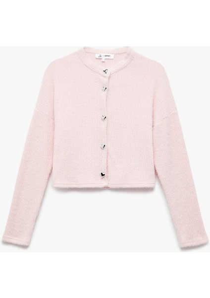 Uzun Kollu Bisiklet Yaka Pembe Kadın Hırka 6WAL90006IK modelleri