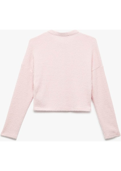 Uzun Kollu Bisiklet Yaka Pembe Kadın Hırka 6WAL90006IK fırsatları