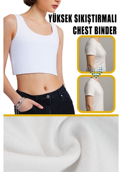 Göğüs Gizleyici Korse Unisex Jinekomasti ve Tomboy Için Binder Toparlayıcı Düz Silüet fiyatları