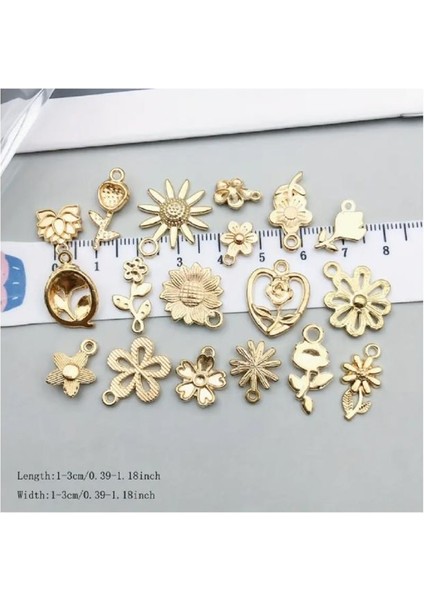 ( 20 x Adet ) 1 Set Gold Flower Tema Altın Çiçek Bileklik & Kolye Ucu fiyatları