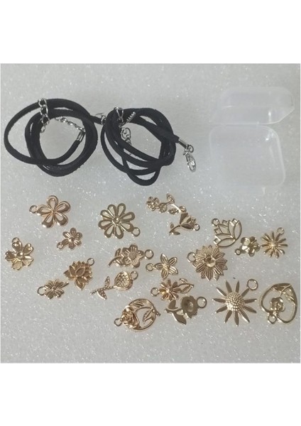 ( 20 x Adet ) 1 Set Gold Flower Tema Altın Çiçek Bileklik & Kolye Ucu fırsatları
