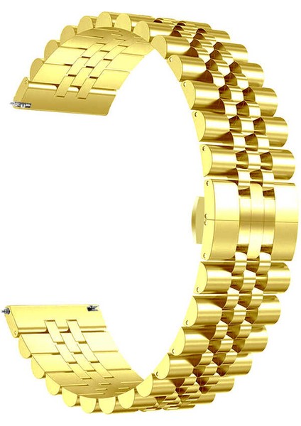 Honor Watch Gs Pro Uyumlu 22MM Zincir Görünümlü Metal Kordon-36 Gold