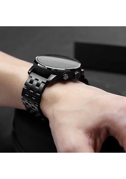 Honor Watch Gs Pro Uyumlu 22MM Bakla Görünümlü Metal Kordon-20 Siyah fiyatları